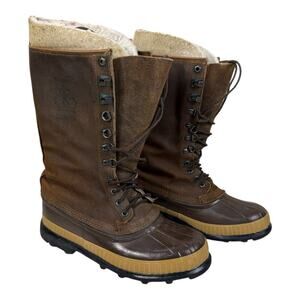 SOREL Mavericks WINTER BOOTS Mens 8 Felt Lined LEATHER & RUBBER Snow CANADA
